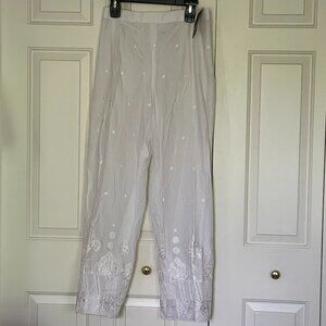 NWT Chinyere white embroidered trousers - size L